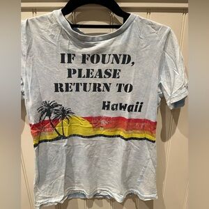 Boys Size Medium White Tee Shirt Please Return to Hawaii